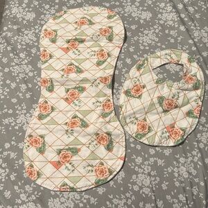 Handmade burp cloth and baby bib